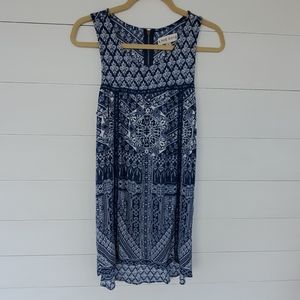 KNOX ROSE Boho Dress Size S Blue & White